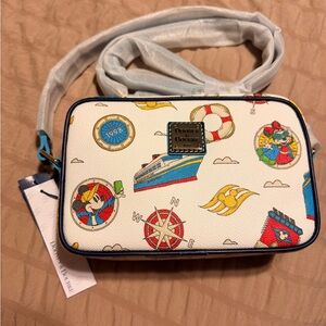 NWT *Exclusive* DCL Dooney & Bourke White Crossbody Bag with Nautical Print
